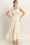 Yellow Floral Smocked Tiered Maxi Dress