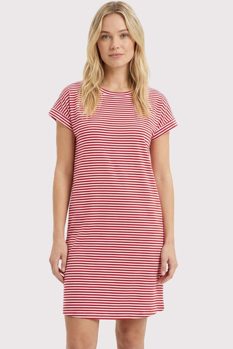 Red Striped Basic Dress