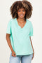 Mint Washed V-Neck Oversized Maternity Tee