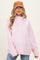 Light Pink Snap Collar Oversized Maternity Sweatshirt