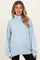 Light Blue Snap Collar Oversized Maternity Sweatshirt