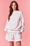 Light Pink Floral French Terry Sweatshirt