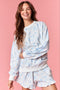 Light Blue Floral French Terry Sweatshirt