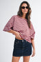 Chocolate Oversized Striped Boyfriend Tee