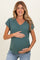 Forest Green V-Neck Pointelle Knit Maternity Top