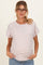 Beige Striped Short Sleeve Maternity Top