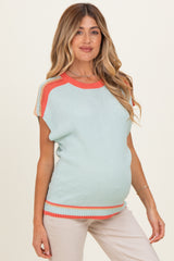Mint Colorblock Dolman Maternity Sweater Top