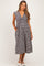 Black Gingham Twist Front Maternity Midi Dress