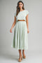 Sage Crop Top Midi Skirt Set