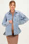 Light Denim Oversized Maternity Shirt Jacket