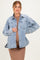 Light Denim Oversized Maternity Shirt Jacket