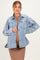 Light Denim Oversized Maternity Shirt Jacket
