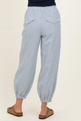 Blue Striped Patch Pocket Pants