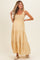 Yellow Gingham Sleeveless Tiered Maternity Maxi Dress