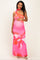 Pink Floral Neck Scarf Maternity Maxi Dress