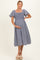 Navy Gingham Smocked Maternity Midi Dress