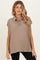 Mocha Pigment Dye Sleeveless Polo Oversized Maternity Top