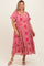 Dusty Mauve Floral Print Ruffle Hem Maternity Plus Midi Dress
