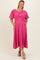 Pink Washed Gauze Smocked Maternity Plus Midi Dress