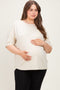 Khaki Vintage Wash Exposed Seam Maternity Plus T-Shirt
