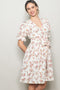 Ivory Rose Floral Wrap Dress