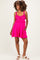 Hot Pink Embroidered Ruffle Accent Maternity Romper