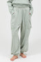 Sage Ruffle Waist Burnout Jogger Pants