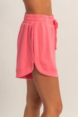 Taffy Pink Drawstring Relaxed Fit Shorts