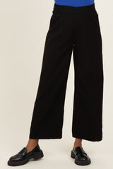 Black Elastic Waistband Maternity Trousers