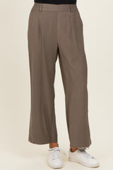 Mocha Elastic Waistband Trousers