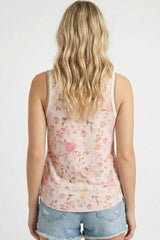 Pink Floral Jersey Tank Top