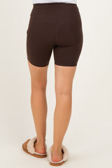 Espresso Pocket 6" Maternity Biker Shorts