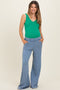 Dusty Blue Mineral Wash Wide Leg Maternity Pants