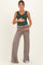 Coffee Mineral Wash Wide Leg Maternity Pants