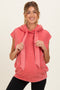 Red Mineral Wash Sleeveless Maternity Hoodie