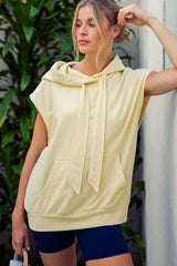 Lemon Mineral Wash Sleeveless Hoodie