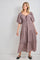 Brown Gingham Puff Sleeve Tiered Maxi Dress