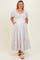 Light Yellow Floral Stripe Tiered Maternity Plus Maxi Dress