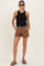 Brown Pull On Maternity Short