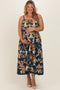 Dark Teal Damask Sleeveless Maternity Plus Maxi Dress