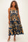 Dark Teal Damask Sleeveless Plus Maxi Dress