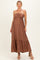 Amber Brown Halter Neck Tiered Cutout Maternity Maxi Dress