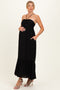 Black Halter Neck Tiered Cutout Maternity Maxi Dress