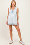 Light Blue Floral Pleated Detail Maternity Romper