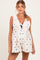 Cream Polka Dot Pleated V-Neck Maternity Romper