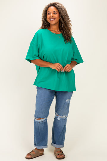 Green Plus Cotton Oversized Tunic Tee