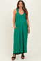 Green Ruffle Strap Maternity Wide Leg Jumpsuit