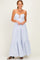 White Striped Cutout Tie Back Maxi Dress