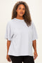 Heather Grey Plus Cotton Oversized Tunic Tee
