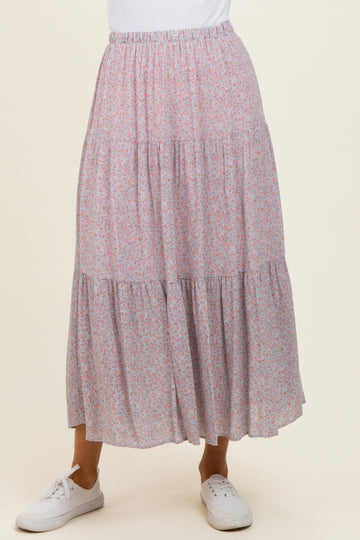 Blue Floral Maxi Skirt